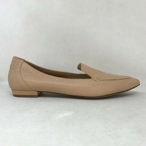 Vionic Womens Noah Beige Leather Slip On Flats Pointed Toe Comfort Size 9.5